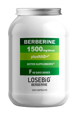 BERBERINE LOSEBIG 1500mg 120Caps - Ενεργοποίηση μεταβολισμού - Ρύθμιση Σακχάρου - Μείωση Γλυκόζης - Μείωση Χοληστερόλης & Τριγλυκερδίων - Image 2